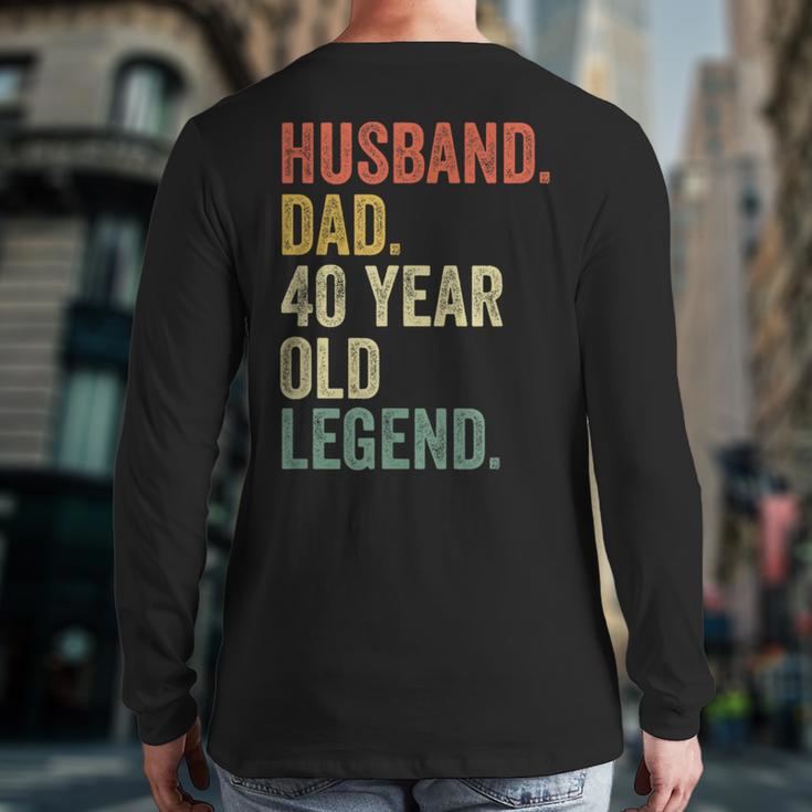 40th Birthday For Men Vintage Dad 1980 Long Sleeve T-Shirt Back Print 40th Birthday For Men Vintage Dad 1980 Long Sleeve T-Shirt Back Print