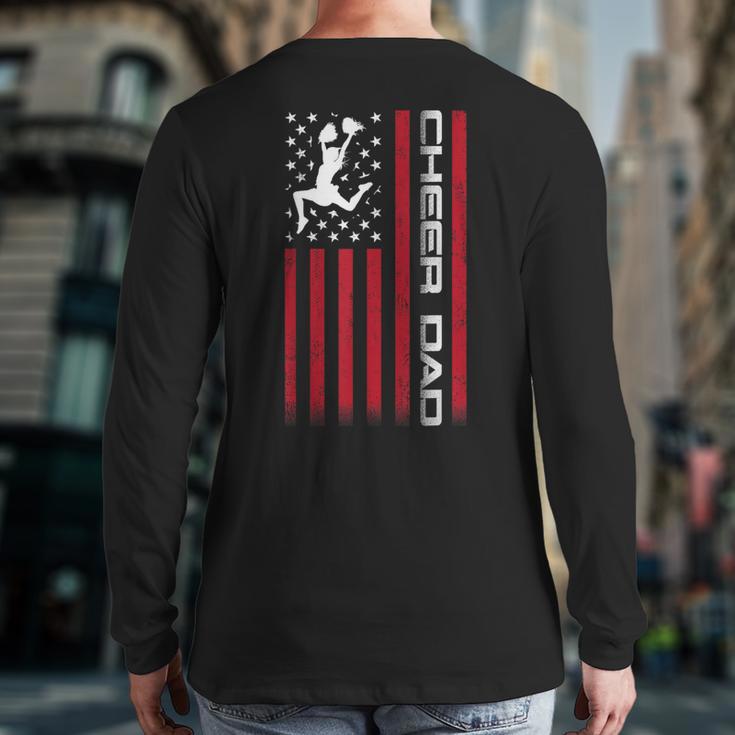 4th Of July US Flag Cheer Dad Shirt For Father's Cheer Long Sleeve T-Shirt Back Print