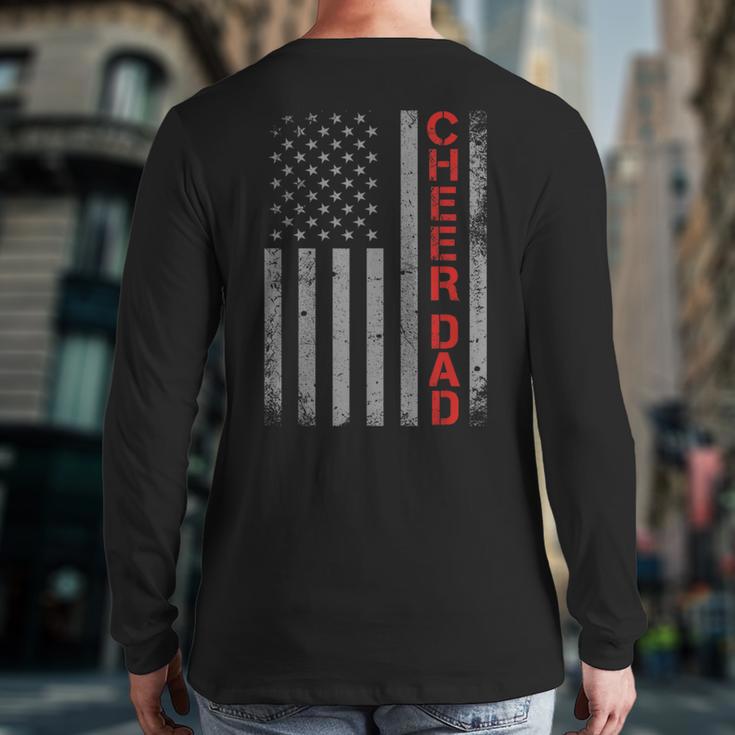 American Flag Cheer Dad Vintage Patriotic Father Cheerleader Long Sleeve T-Shirt Back Print American Flag Cheer Dad Vintage Patriotic Father Cheerleader Long Sleeve T-Shirt Back Print