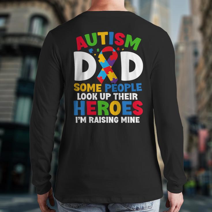 Autism Dad Puzzle Ribbon Proud Son Hero Autism Awareness Long Sleeve T-Shirt Back Print Autism Dad Puzzle Ribbon Proud Son Hero Autism Awareness Long Sleeve T-Shirt Back Print