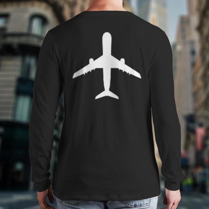 Aviation Geek Airplane Pilot Dad Husband Father's Day Xmas Long Sleeve T-Shirt Back Print