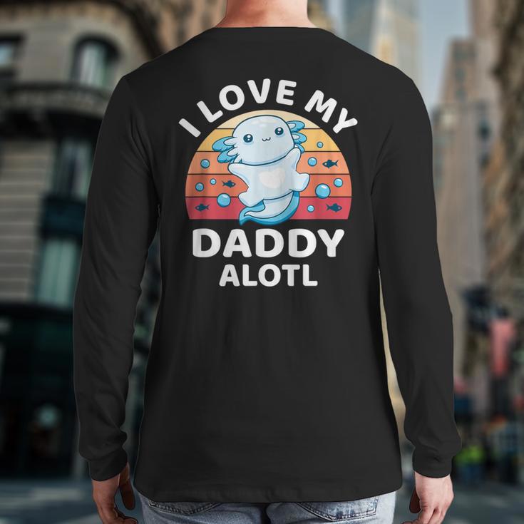 Axolotl Kids Teens Retro Sunset I Love My Daddy Long Sleeve T-Shirt Back Print