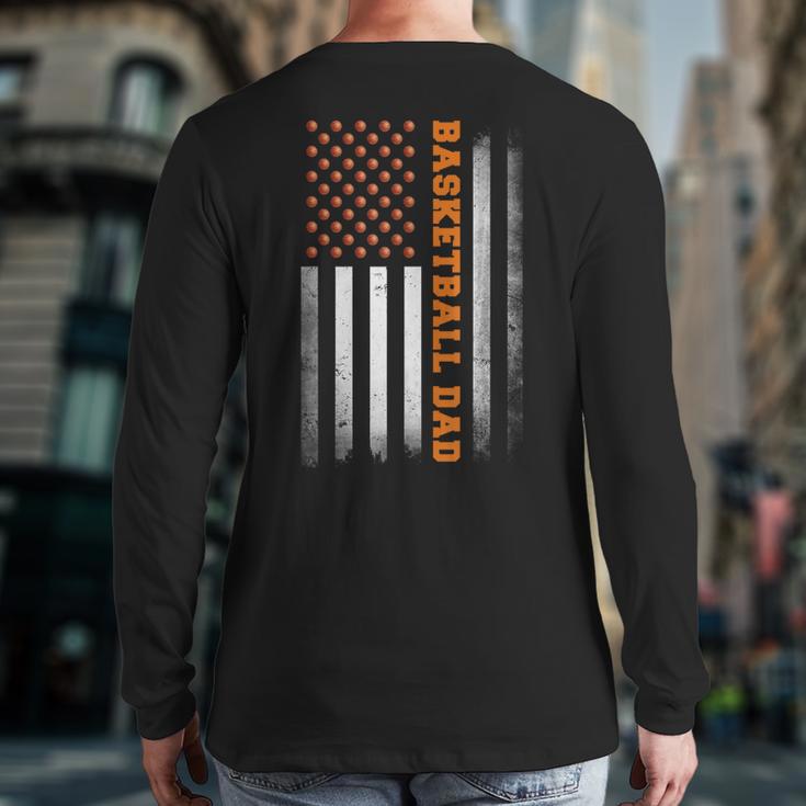 Basketball Dad USA US Flag Basketball Men Long Sleeve T-Shirt Back Print Basketball Dad USA US Flag Basketball Men Long Sleeve T-Shirt Back Print