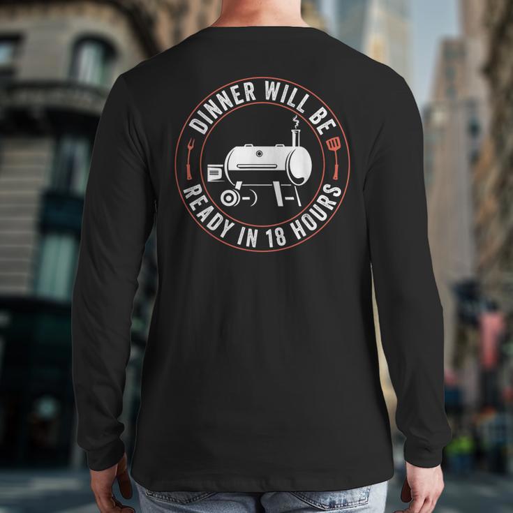 BBQ Dad Smoking Meat Smoker Barbecue Dad Apparel Long Sleeve T-Shirt Back Print
