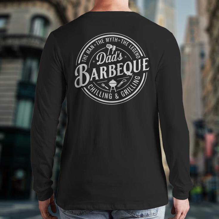 BBQ Grilling Dad Smoking Meat Barbecue Gag Pit Master Father Long Sleeve T-Shirt Back Print