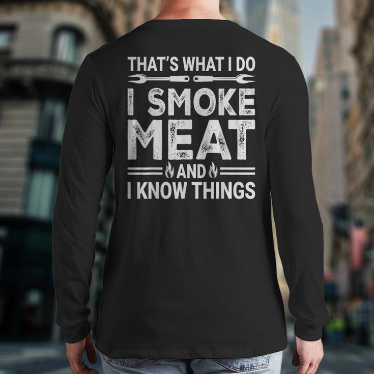 BBQ Grilling Dad Smoking Meat Barbecue Pun Pit Master Father Long Sleeve T-Shirt Back Print BBQ Grilling Dad Smoking Meat Barbecue Pun Pit Master Father Long Sleeve T-Shirt Back Print