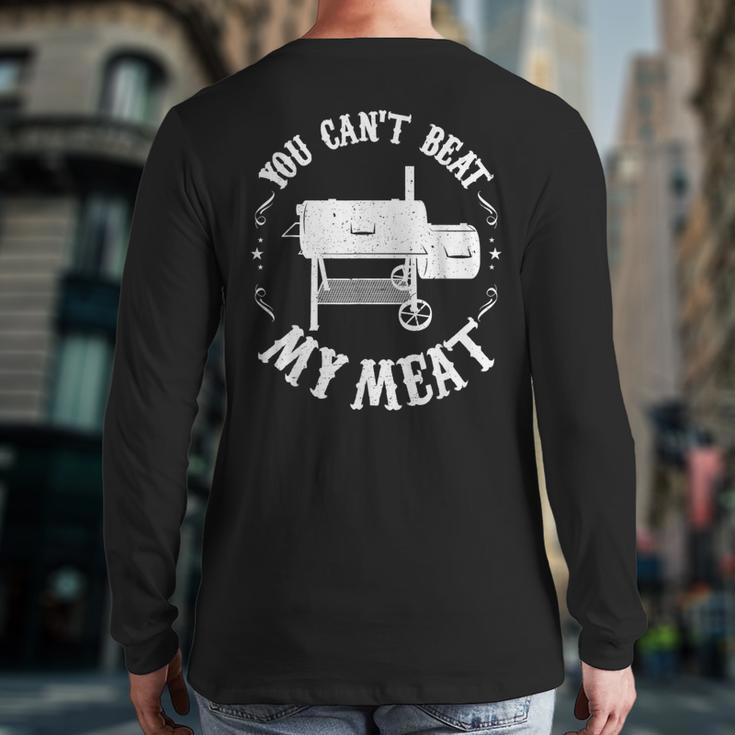 BBQ Pit Reverse Flow Smoker Accessory Dad Grill Long Sleeve T-Shirt Back Print