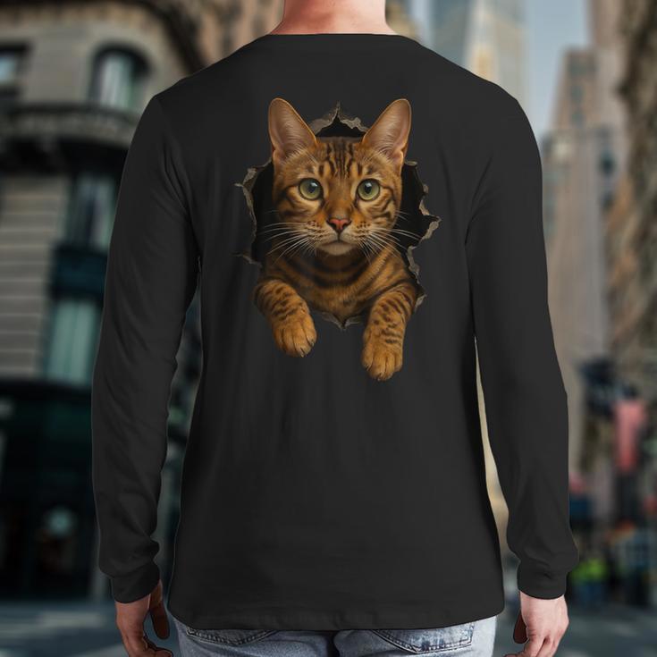 Bengal Cat Lover Animal Pet Bengal Cat Owner Mom Cat Dad Cat Men Women Kids Long Sleeve T-Shirt Back Print