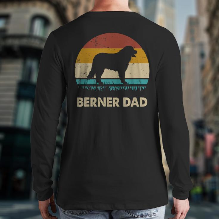 Berner Dad For Men Bernese Mountain Dog Vintage Dad Long Sleeve T-Shirt Back Print