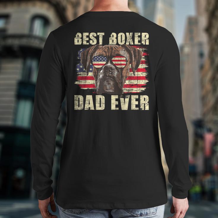 Best Boxer Dad Ever USA Flag American Dog Animal Lover Long Sleeve T-Shirt Back Print Best Boxer Dad Ever USA Flag American Dog Animal Lover Long Sleeve T-Shirt Back Print
