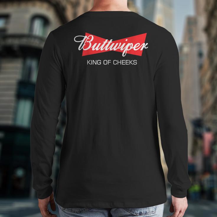 Buttwiper New Dad Beer Inspired Diaper Shower Long Sleeve T-Shirt Back Print