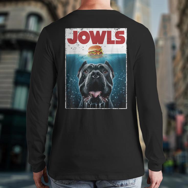 Cane Corso Jowls Top Drool Burger Dog Mom Dog Dad Long Sleeve T-Shirt Back Print