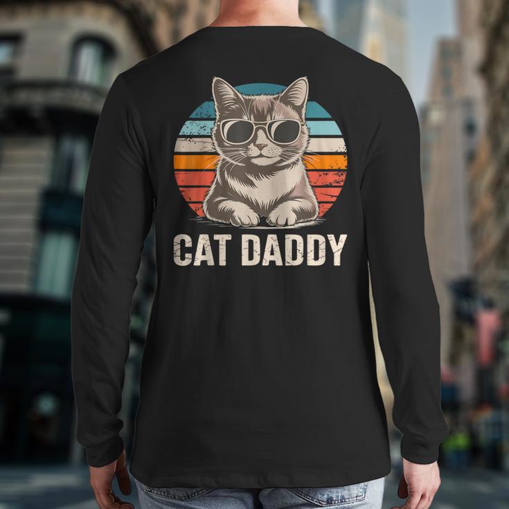Cat Daddy Shirt Men Cat Lover Dad Fathers Day Long Sleeve T-Shirt Back Print