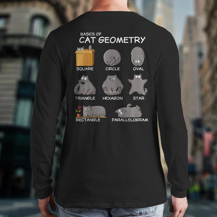 Cat Geometry Math Cat For Cat Dad Cat Mom Kids Long Sleeve T-Shirt Back Print