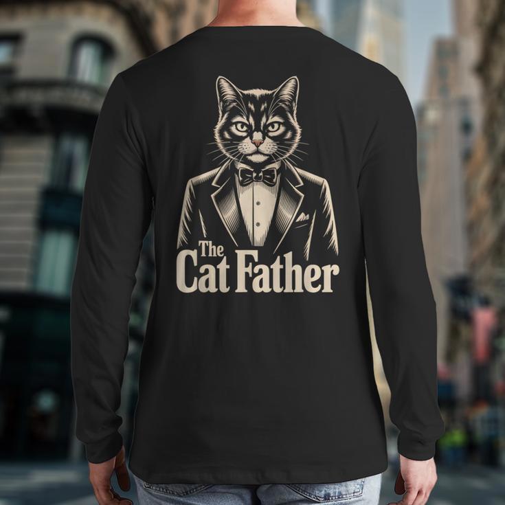 Cat Lover The CatFather Cat Dad Long Sleeve T-Shirt Back Print
