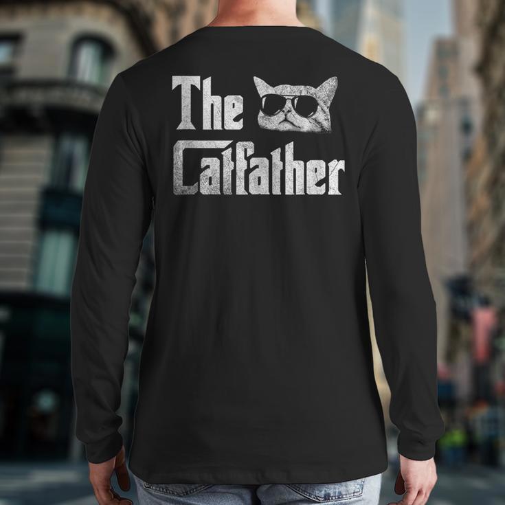 The Catfather Cool Cat Daddy Glasses Long Sleeve T-Shirt Back Print