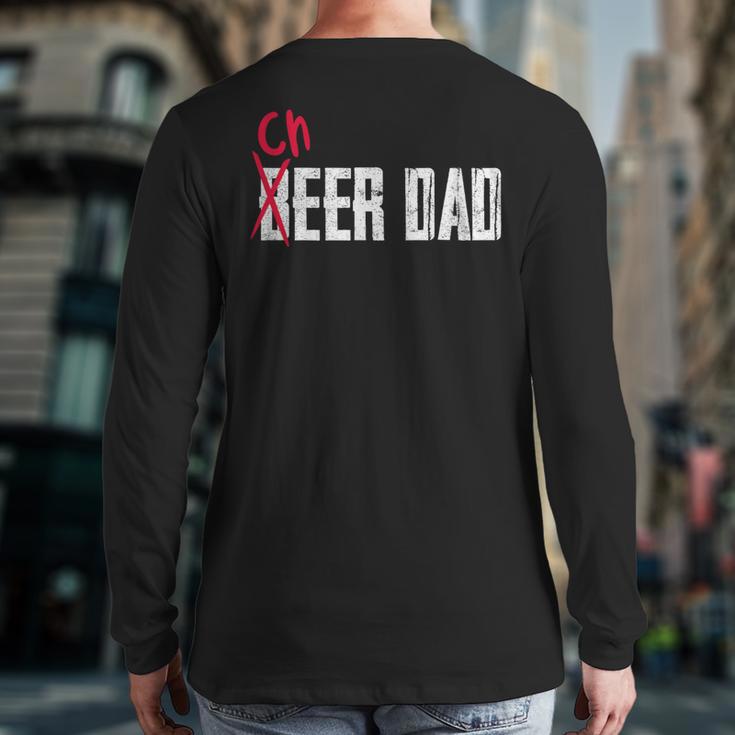 Cheer Dad Beer Dad Cheerleading Father Father's Day Long Sleeve T-Shirt Back Print
