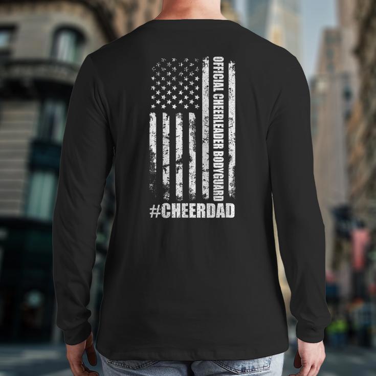 Cheer Dad Bodyguard Family Father Cheerleader Squad Long Sleeve T-Shirt Back Print