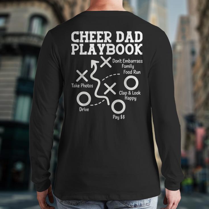 Cheer Dad Cheerleader Playbook Long Sleeve T-Shirt Back Print