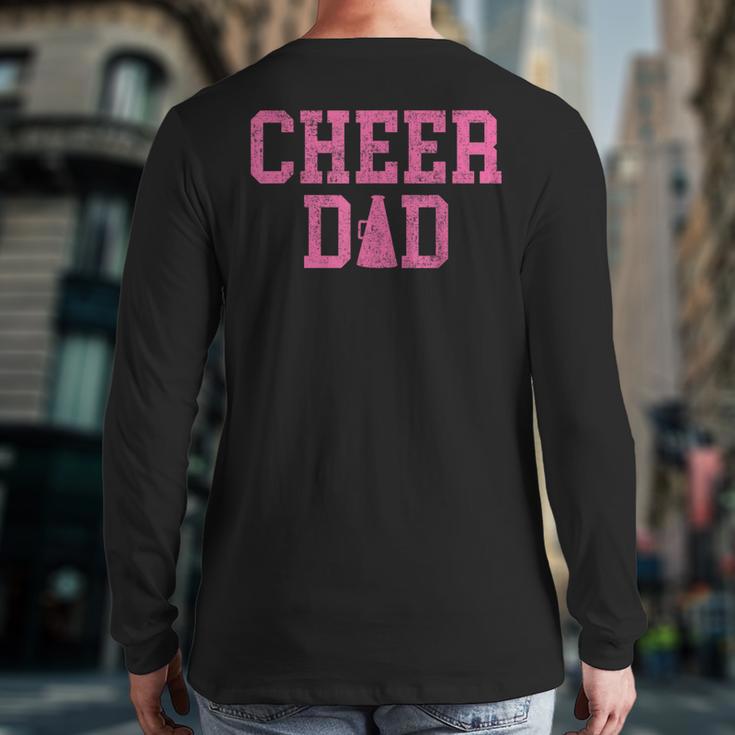 Cheer Dad Vintage Retro Cheerleading Pink Long Sleeve T-Shirt Back Print