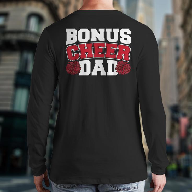 Cheer Stepdad Bonus Cheer Dad Red Long Sleeve T-Shirt Back Print