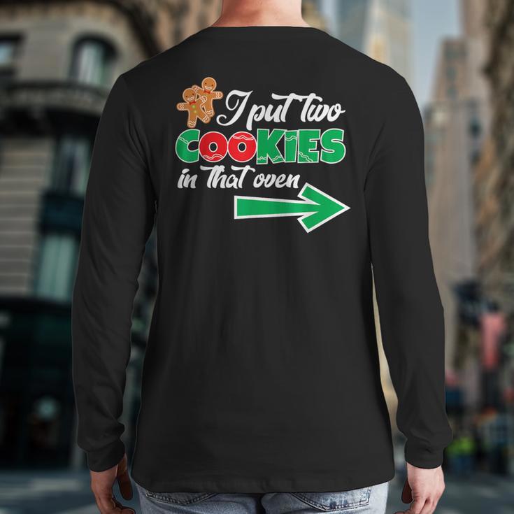 Christmas Twins Expecting Dad T-Shirt Pregnant Wife Tee Long Sleeve T-Shirt Back Print