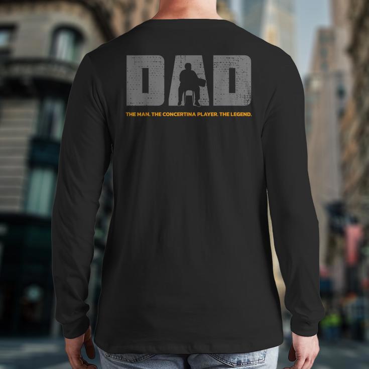 Concertina Dad And Concertina Player Father For Concertina Long Sleeve T-Shirt Back Print