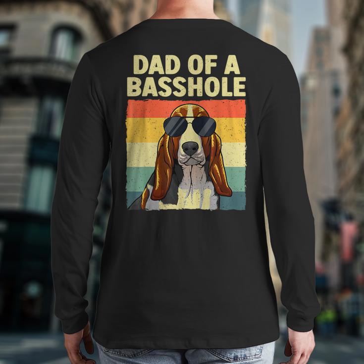 Cool Basset Hound For Men Dad Dog Basset Hound Lovers Long Sleeve T-Shirt Back Print
