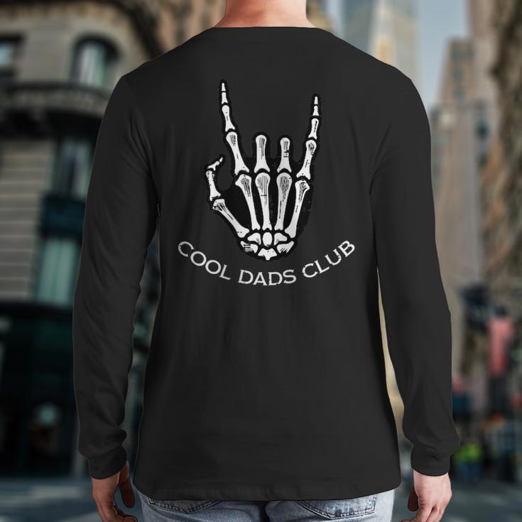 Cool Dads Club Skeleton Rock Pocket Fathers Day Rocker Hand Long Sleeve T-Shirt Back Print