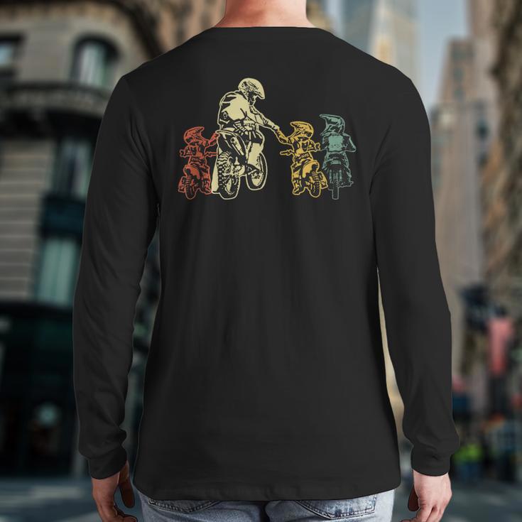 Cool Motocross Dirt Bike Biker Dad & Sons Father's Day Long Sleeve T-Shirt Back Print