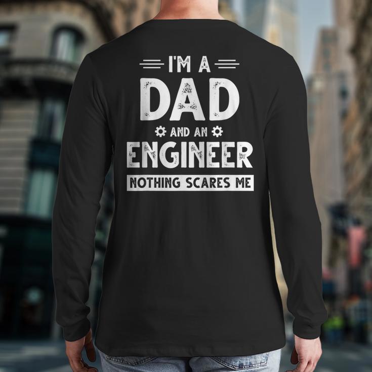 Cute Engineer Dad Men Father's Day Mechanical Engineering Long Sleeve T-Shirt Back Print