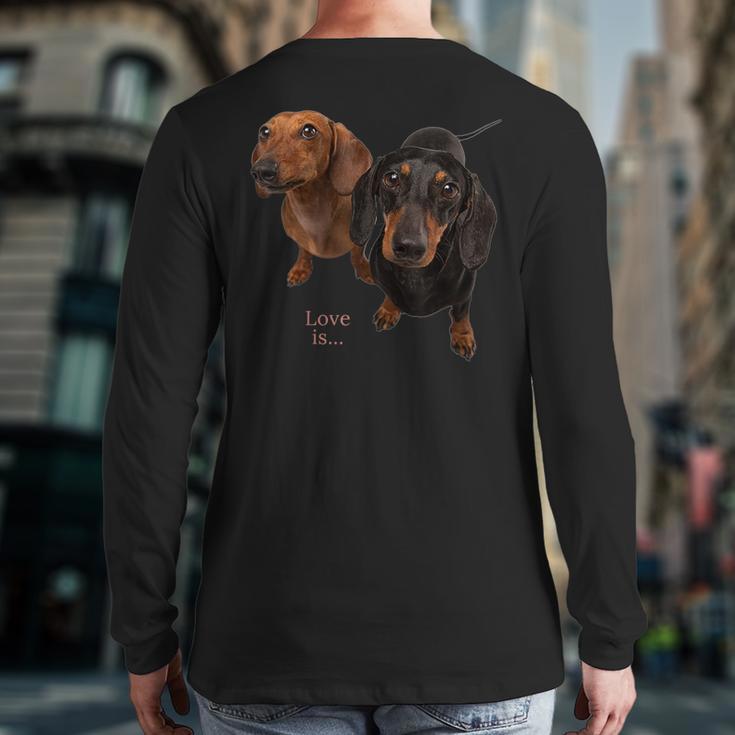 Dachshund Shirt Doxie Mom Dad Love Wiener Dog Puppy Cute Tee Long Sleeve T-Shirt Back Print