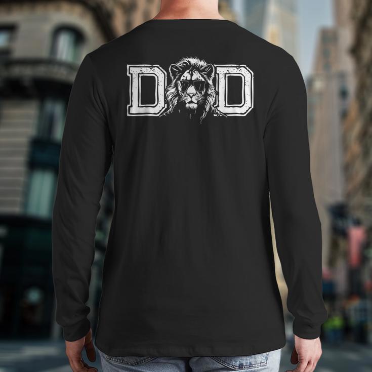 Dad Awesome Lion King Sunglasses Father's Day Birthday Long Sleeve T-Shirt Back Print