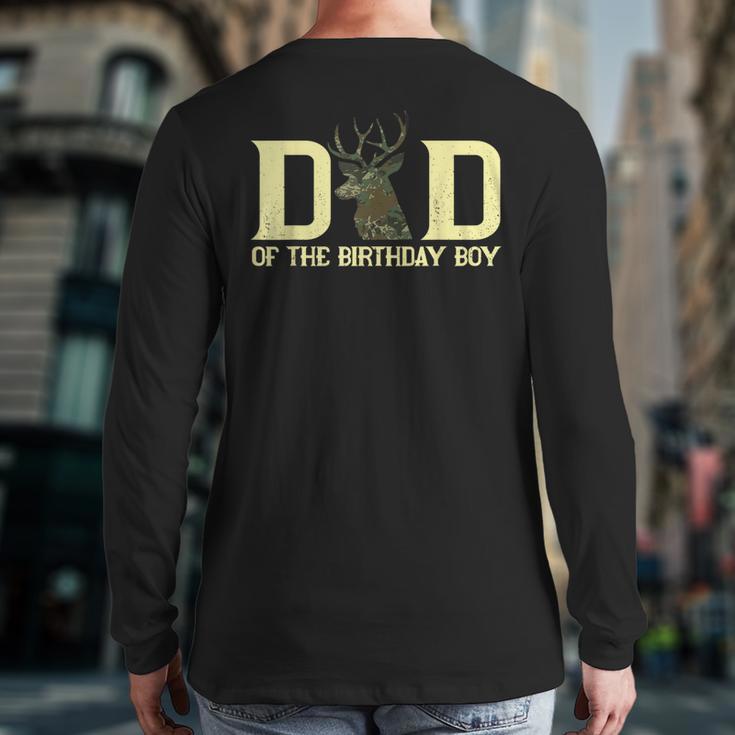 Dad Of The Birthday Boy Deer Hunter Camouflage Flag Long Sleeve T-Shirt Back Print