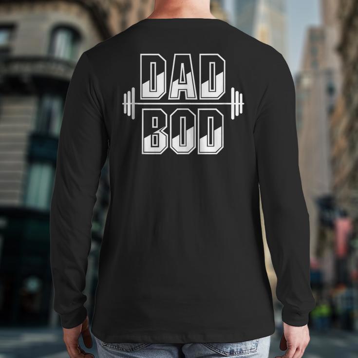 Dad BOD Gym Workout Small Long Sleeve T-Shirt Back Print