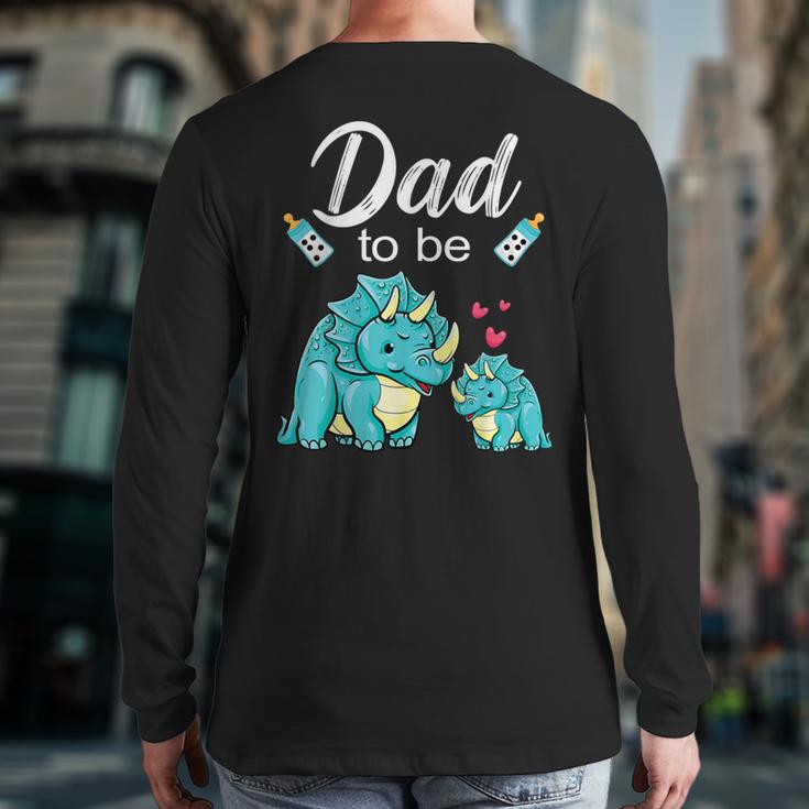 Dad To Be Dinosaur Baby Shower For Boy Long Sleeve T-Shirt Back Print