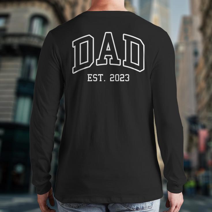 DAD Est 2023 Best Father Throwback Classic Long Sleeve T-Shirt Back Print DAD Est 2023 Best Father Throwback Classic Long Sleeve T-Shirt Back Print