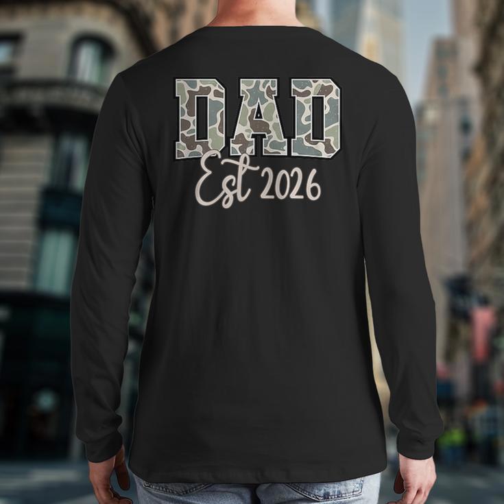 Dad Est 2026 Camo Old School Men Father's Day Dada Long Sleeve T-Shirt Back Print