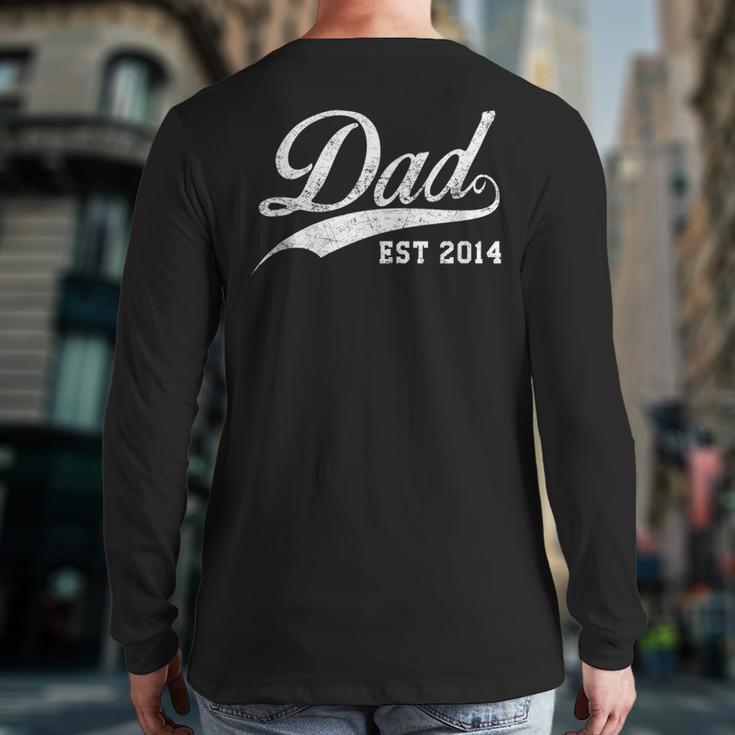Dad Established 2014 Father's Day Long Sleeve T-Shirt Back Print