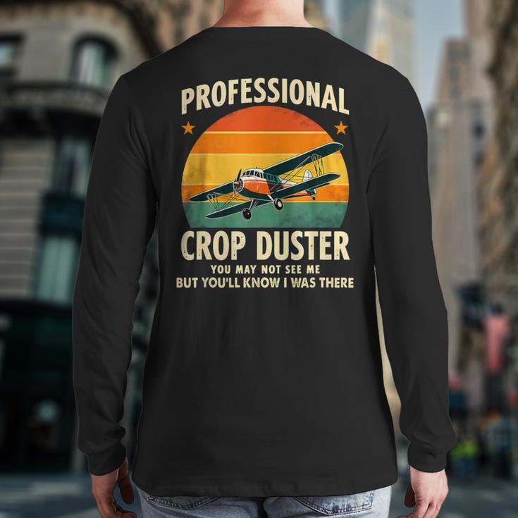 Dad Joke Farter Professional Crop Duster Long Sleeve T-Shirt Back Print