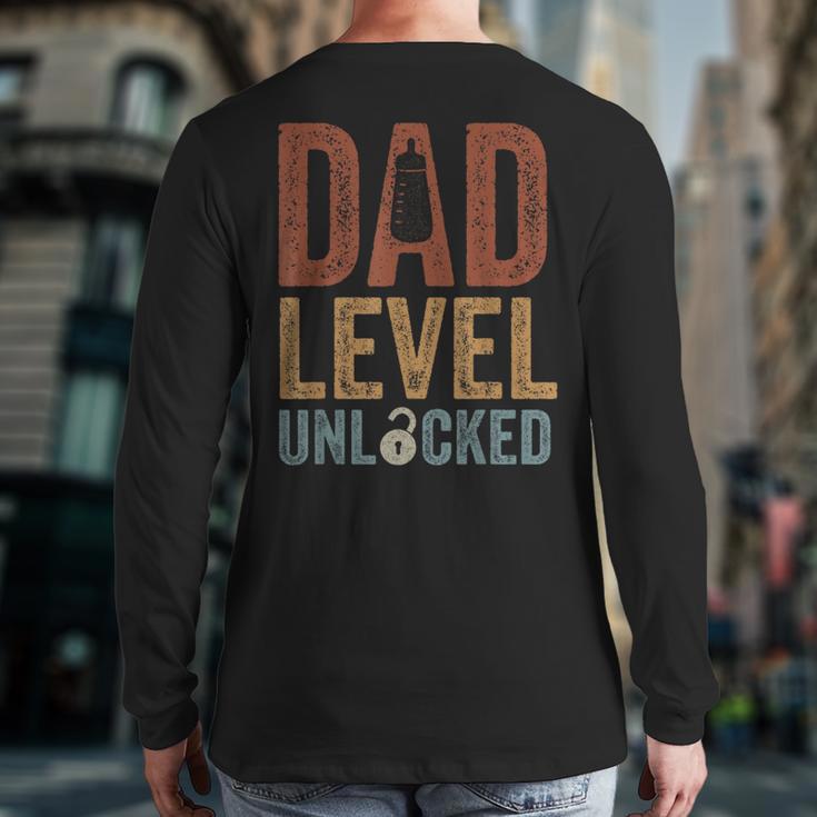 Dad Level Unlocked Father To Be New Daddy Long Sleeve T-Shirt Back Print