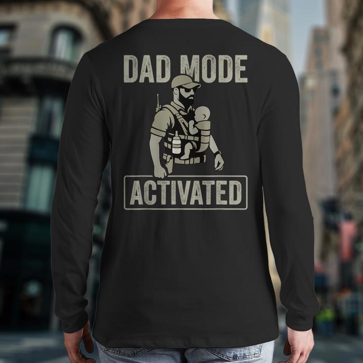 Dad Mode Activated Tactical Baby Carrier Military Father Long Sleeve T-Shirt Back Print