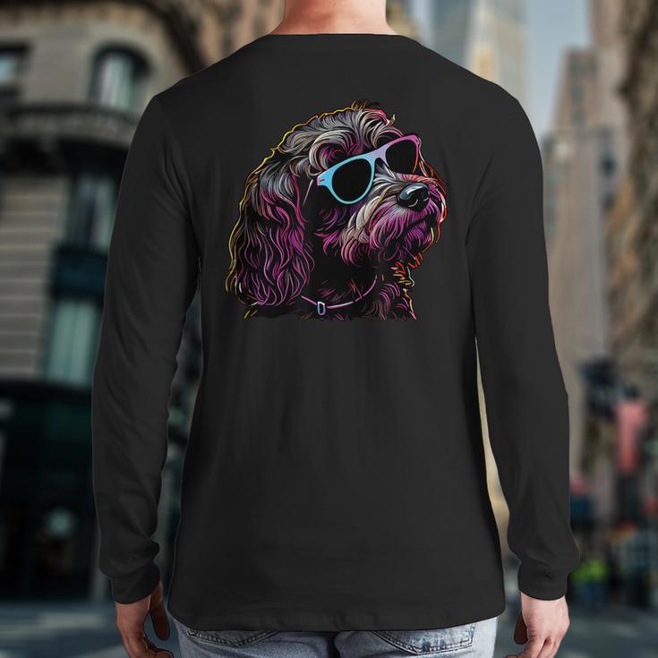 Dad Mom Cool Dog Sunglasses Cockapoo Long Sleeve T-Shirt Back Print
