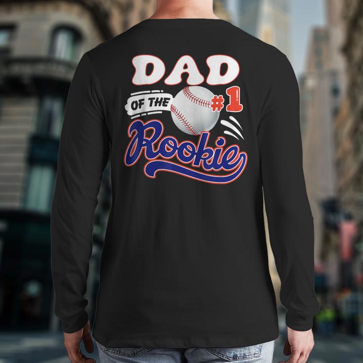 Dad Rookie Of Year 1st Birthday Baseball Theme Matching Long Sleeve T-Shirt Back Print