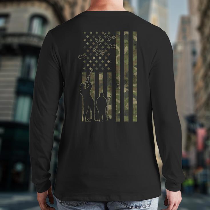 Dad And Son Duck Hunting Father And Son Matching Hunting Long Sleeve T-Shirt Back Print
