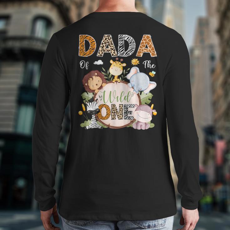 Dada Of The Wild One 1St Birthday Safari Jungle Animals Long Sleeve T-Shirt Back Print