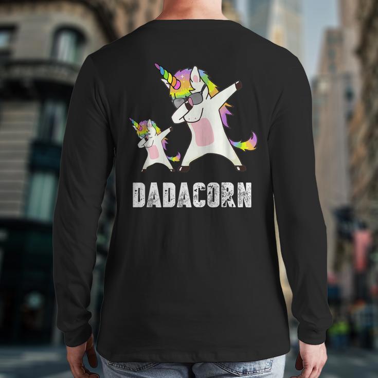 Dadacorn Shirt Unicorn Dad And Baby Best Father Long Sleeve T-Shirt Back Print