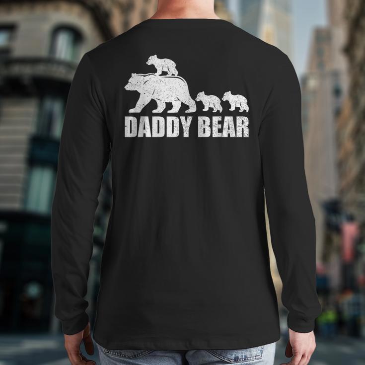 Daddy Bear 3 Cubs Shirt Daddy Bear 3 Kids Tshirt Dad 3 Kids Long Sleeve T-Shirt Back Print