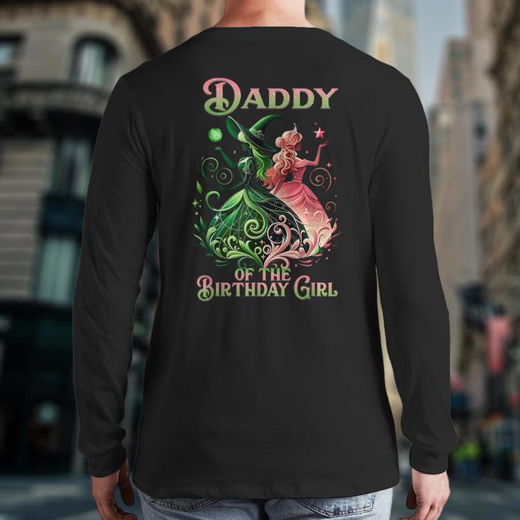 Daddy Of The Birthday Girl Pink And Green Family Matching Long Sleeve T-Shirt Back Print