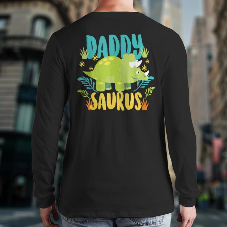 Daddy Dad Saurus Rex Dinosaur Dino For Father Long Sleeve T-Shirt Back Print